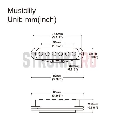 Звукосниматель сингл нековый, Musiclily MX2295WH, белый
