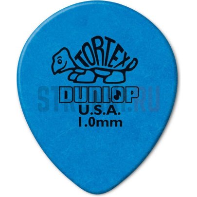Медиатор DUNLOP 413R1.0 Tortex Tear Drop, синий, 1 мм, 1 шт