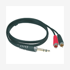 Коммутационный кабель Jack 6,35мм 3p-2хRCA, 1м, Klotz Y3-0100 