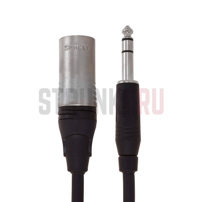 Кабель микрофонный XLRm-6.35мм, 2 м, черный, Klotz M1MS1K0200 M1