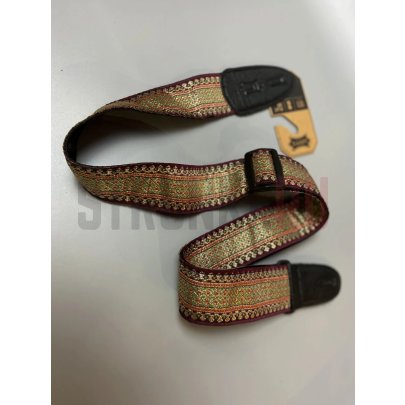 Ремень для гитары, полиэстер, тайские мотивы Levy's M8TF-001 Print Series, бордовый