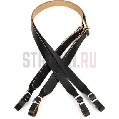 Комплект ремней для аккордеона, кожаные Levy's M18-BLK Folk Series, черные