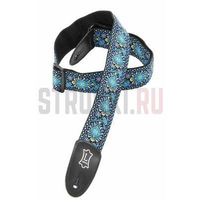 Ремень для гитары, тканевый Levy's M8HT-04 Prints Series, синий принт