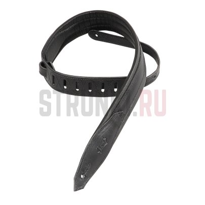 Ремень для гитары, кожаный Levy's MSS80-BLK Heirloom Series, черный