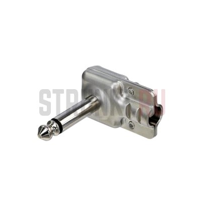 Кабельный разъем Jack 6.3мм TS (моно) штекер, угловой, металический корпус, для кабеля 4-7 мм, Rean RP2RCF