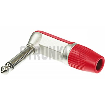 Кабельный разъем Jack 6.3мм TS (моно) штекер, угловой, красный, Rean NYS207-2