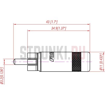 Кабельный разъём RCA male, на кабель диаметром до 7.2 мм Rean NYS352 