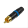 Кабельный разъем RCA корпус черный хром, золоченые контакты, синяя маркировочная полоса, для кабеля от 3.5 до 6.1 мм, Rean NYS373-6 