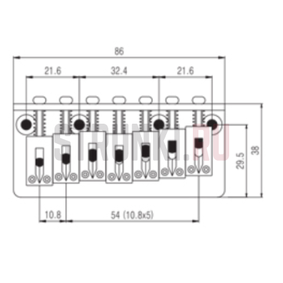 Бридж фиксированный для 7-струнной гитары Partsland BN-071-BK, черный