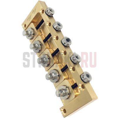 Бридж для 5-струнной бас-гитары Ray Ross RRB517R, Saddle-Less, латунь