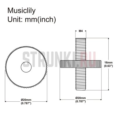 Футорка Musiclily MX2210BK бриджа Tune-O-Matic ABR-1, 2шт, черные