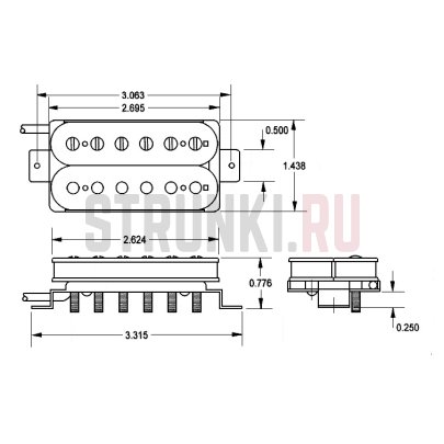 Звукосниматель хамбакер, бриджевый Seymour Duncan Warren DeMartini RTM 11102-10-Z, зебра