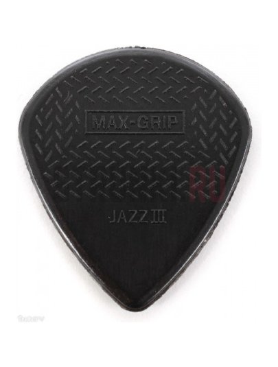 Медиатор Dunlop 471R3S Nylon Maxx Grip Jazz III, черный, 1.38 мм, 1 шт.