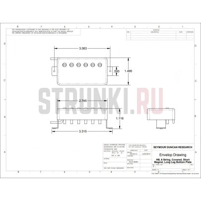 Звукосниматель хамбакер, нековый Seymour Duncan Slash 2.0 11104-18-Nc, никель