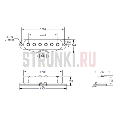 Комплект звукоснимателей SSS для Strat Seymour Duncan 11203-43-W Cory Wong Clean Machine, белый