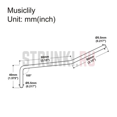 Рычаг для тремоло Musiclily MX2207CR Strat Style, 5,5 мм, хром