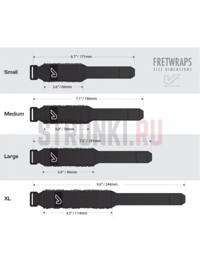 GRUVGEAR FRETWRAPS заглушка для струн XL, черная FW-3PK-XL