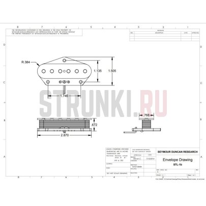 Комплект звукоснимателей SS для Tele Seymour Duncan 11208-04, Vintage Broadcaster, хром, черный