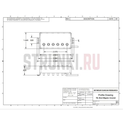 Комплект звукоснимателей HSS для Tele Seymour Duncan 11208-43-TB-CHRc, Lari Basilio, хром (F-Spaced)