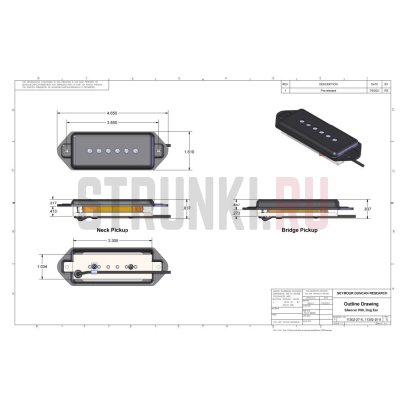 Комплект звукоснимателей P90 SS Seymour Duncan 11302-62-Crc-noL, Hot P90 Silencer Dog Ear, кремовый