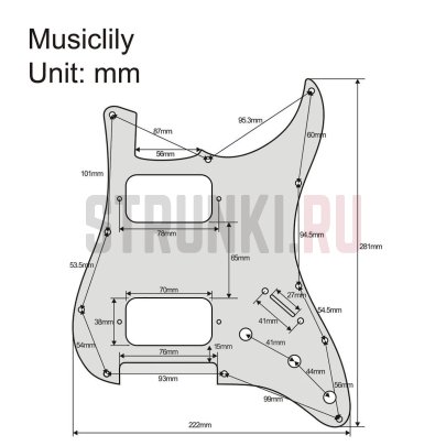 Панель для оригинального Fender Stratocaster HH US/Mexico, Musiclily MX2248RT, четырехслойная, красный черепаший панцирь
