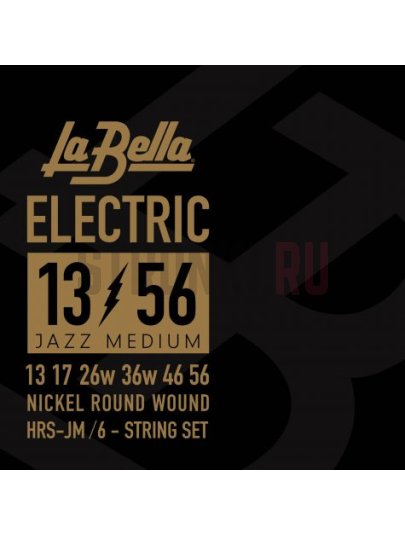 Струны для электрогитары La Bella Hard Rockin Steel Jazz Med HRS-JM 13-56