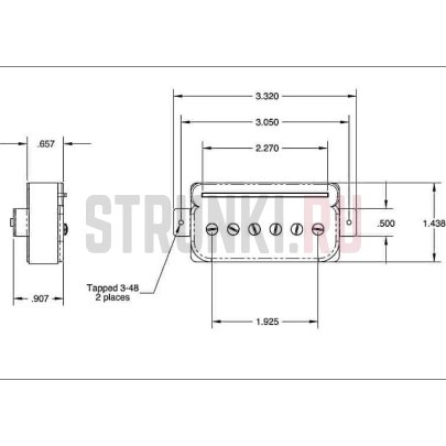 Звукосниматель P90, рельсовый, бриджевый, Seymour Duncan 11303-04-B, Hot P-Rails, черный