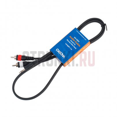 Кабель акустический 2хRCA-MiniJack, стерео, 1м, Cascha HH-2097