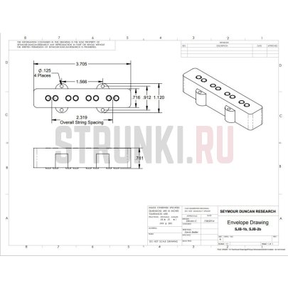 Комплект звукоснимателей для бас-гитары Seymour Duncan 11402-59 Hot Jazz Bass for Jazz Bass, черный