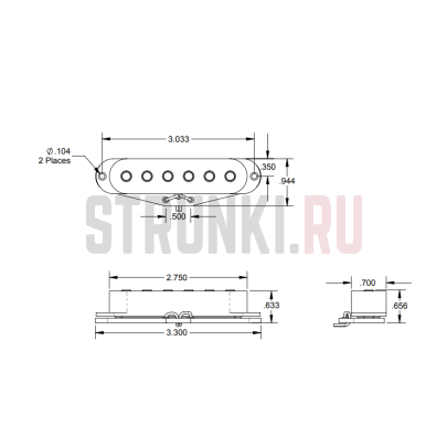 Звукосниматель сингл, бриджевый, для Strat Seymour Duncan 11202-51 Five-Two Strat, белый