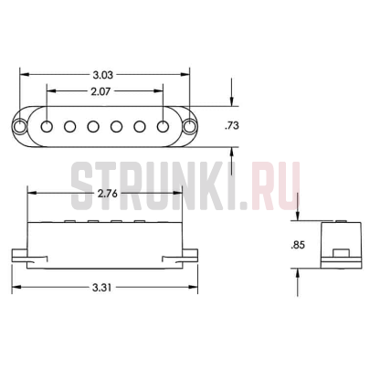 Звукосниматель сингл, бриджевый, для Strat Seymour Duncan 11203-13-Wc Hot Stack Plus Strat, белый