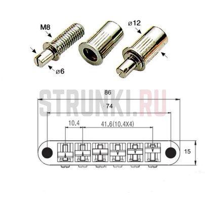 Бридж Tune-O-Matic Parts с пьезодатчиком, золото