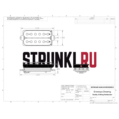 Комплект звукоснимателей HH Duality Seymour Duncan 11106-75-ZRZ, зебра