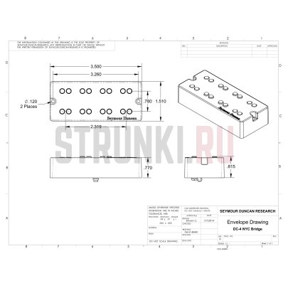 Звукосниматель для 4-струнной бас-гитары Seymour Duncan NYC Bass 4 String 11405-54 Bridge, черный