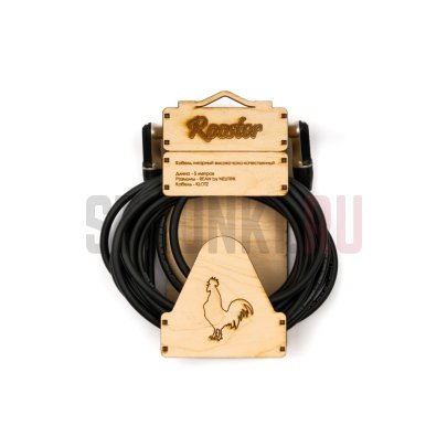 Кабель инструментальный Jack-Jack, Rooster RUS0606, моно, 6м, угловой-угловой