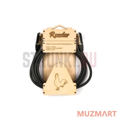 Кабель инструментальный Jack-Jack, Rooster RUS0703, моно, 3м, угловой-угловой