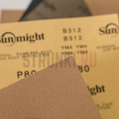 Шлифовальная бумага В312T в листах 230х280 мм, Sunmight 09117 SM Р500, золотистая