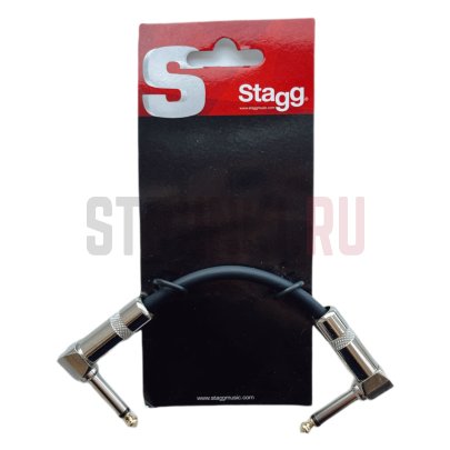 Кабель-патч Stagg SPC010L DL, моно, 10 см, угловой-угловой