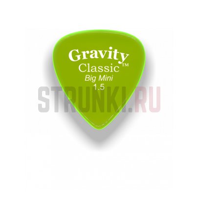 Медиаторы GRAVITY PICKS GCLB15M Classic Big Mini, зеленый 1.5 мм, 1 шт.