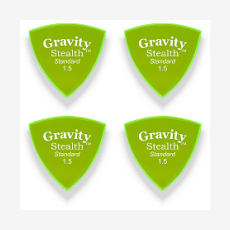Набор медиаторов GRAVITY PICKS GSSS15P-4pk Stealth, зеленый,1.5 мм, 4 упаковки