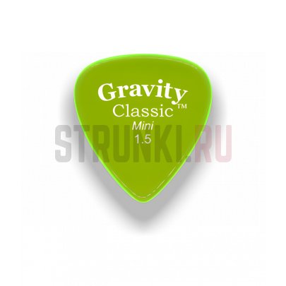 Медиаторы GRAVITY PICKS GCLM15P Classic Mini, зеленый, 1,5 мм, 1 шт.
