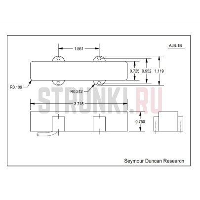Комплект звукоснимателей для бас-гитары Seymour Duncan 11406-02 Pro Active for PJ-Bass, черный