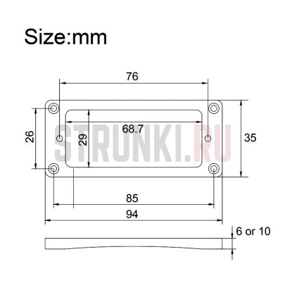 Комплект мини рамок для хамбакера под P-90, Parts