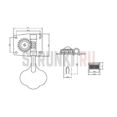 Колки 3+2 для бас-гитары, PARTSLAND GB600, cosmoblack