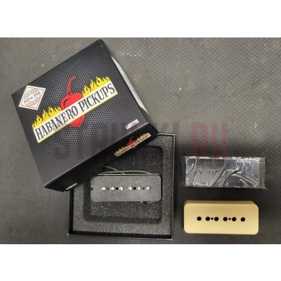 Звукосниматель сингл P90, бриджевый, Habanero Pickups Puya P90 Pickups GJP90BBC, черный/кремовый