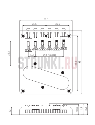 Бридж для Telecaster Paxphil BT001-CR, хром