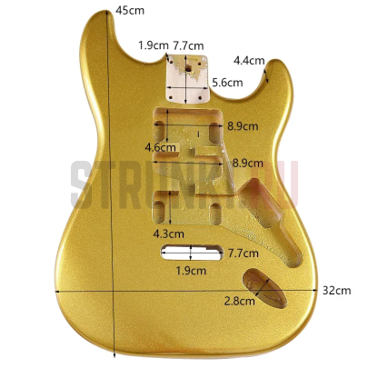 Корпус электрогитары, ясень Bestwood Strat Gold Body ST-77