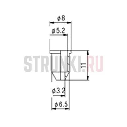 Набор втулок сквозного крепления для электрогитары PARTSLAND HS015-GD, золото, нижняя