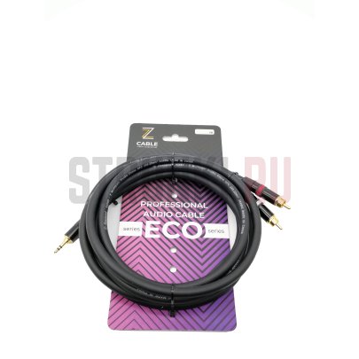 Кабель аудио ZZcable E32-3,5-2RCA-0500, MiniJack - 2хRCA, 5м (прямой-прямой)