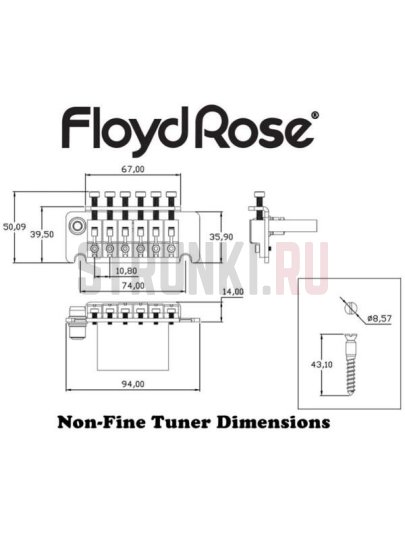 УЦЕНКА!!! Тремоло система Floyd Rose Non-Fine Tuner FRTNFTC, хром